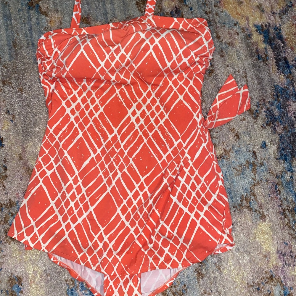 Coral Orange One Piece Bathing Suit